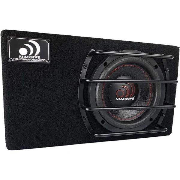 Massive Audio Car Loaded Subwoofer Box BG8 - Pre-Loaded Subwoofer 8 Inch, 400 Watts RMS / 800 Watts Max, 2 Ohm Loaded Subwoofer Enclosure.