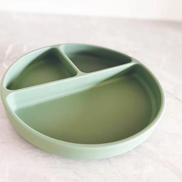 Silicone Suction Plate Sage Green