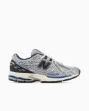 New Balance 1906 Sneakers in White Metallic and Blue With Black