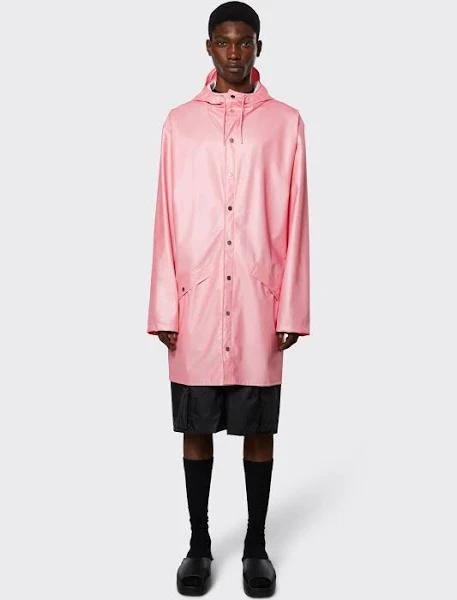 Rains Long Rain Jacket Pink Technical - S