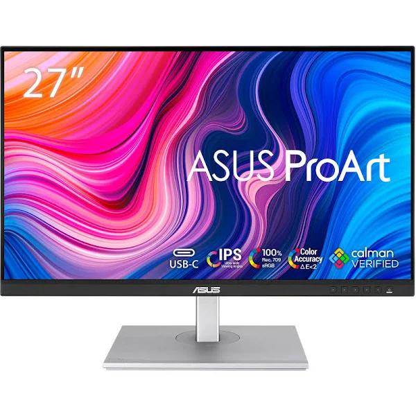 Asus ProArt Display 27" Monitor PA278CV - WQHD (2560 x 1440), IPS, 100% sRGB, 100% Rec. 709, ΔE < 2, Calman Verified, USB Hub, USB-C, DisplayPort