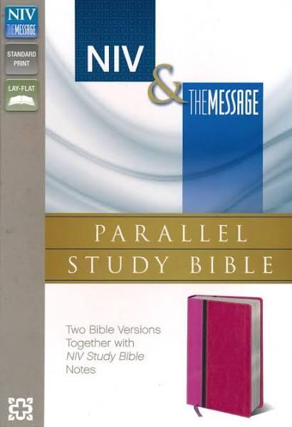 NIV, The Message, Parallel Study Bible, Leathersoft, Pink