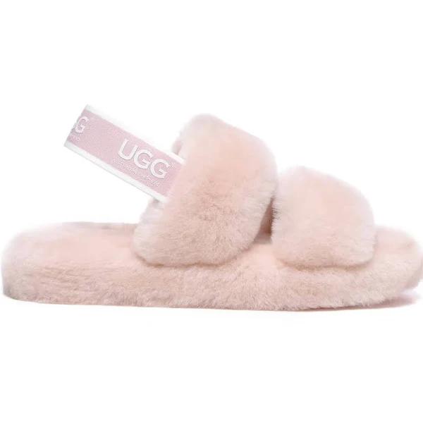 As UGG Slingback Fluffy Slides Women Lonnie