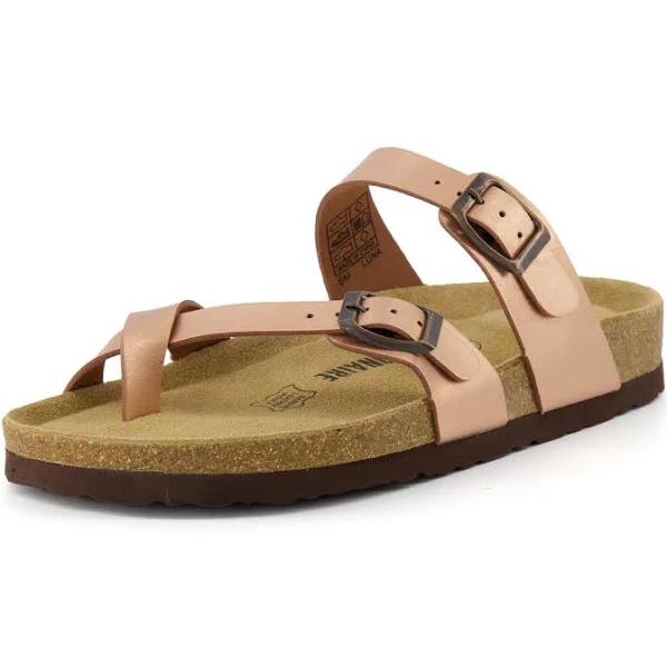 CUSHIONAIRE Women's Luna Cork Footbed Sandal with +Comfort