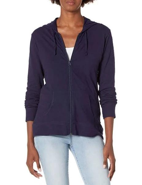 Hanes O9249 Women's Slub Jersey Hoodie - Navy, 2XL