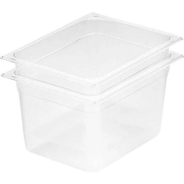 SOGA 200mm Clear Gastronorm GN Pan 1/2 Food Tray Storage Bundle of 2