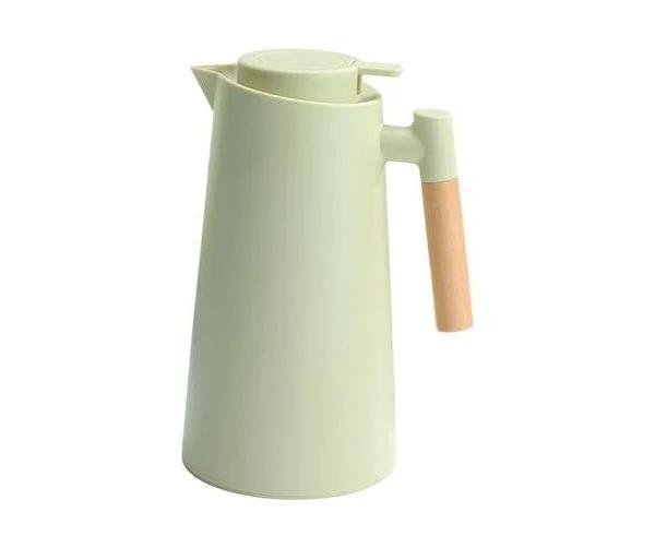 1L Thermal Coffee Carafe Double Walled Vacuum Coffee Pot Thermal Carafe Thermos Pot with Wood Handle Water Kettle Insulated Flask Tea Carafe Keeping