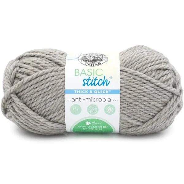 Lion Brand Basic Stitch Antimicrobial Thick & Quick Yarn - Cement*