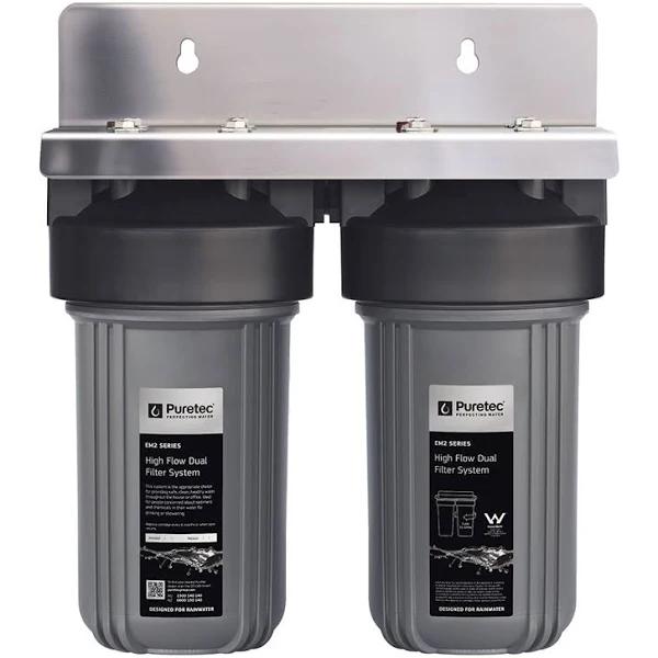 Puretec EM2-60 Dual Stage Whole House Rain & Mains Water Filter System 10"