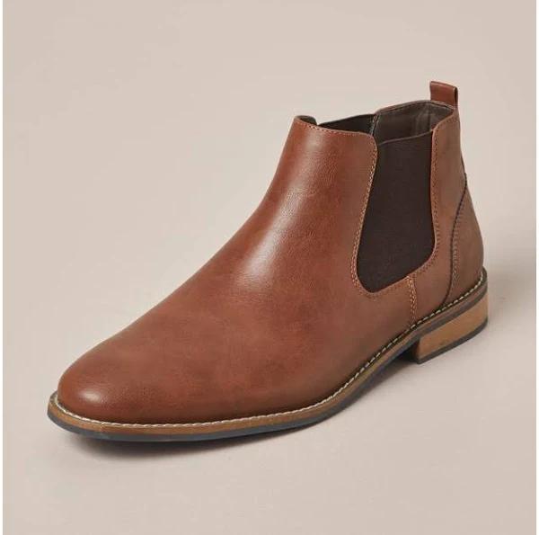 Will Stitch Detail Chelsea Boots | Brown | Size 9 by Target Man