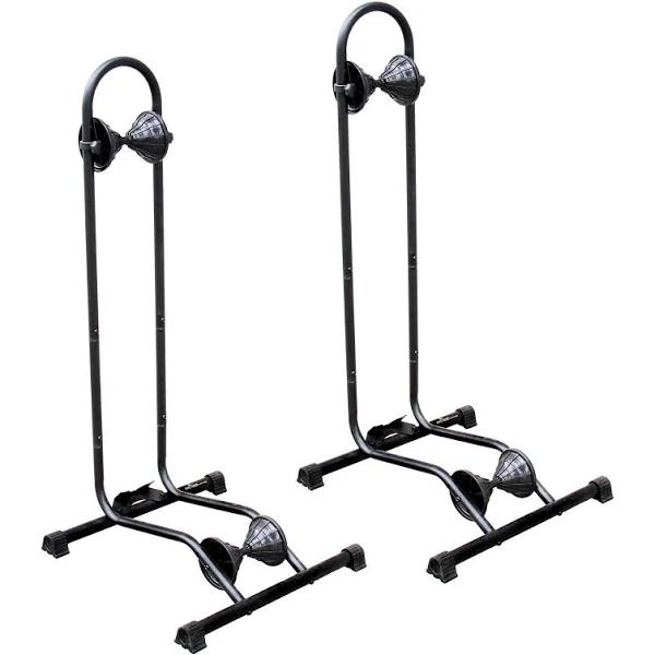 2 x BIKEHAND Fat Snow Bike Bicycle Floor Parking Rack Storage Stand - For Mountain MTB & Road Bikes Indoor Outdoor Garage Storage - Max Tire Width 5"