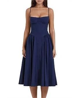 House of CB Samaria Dress in Navy, Size L+