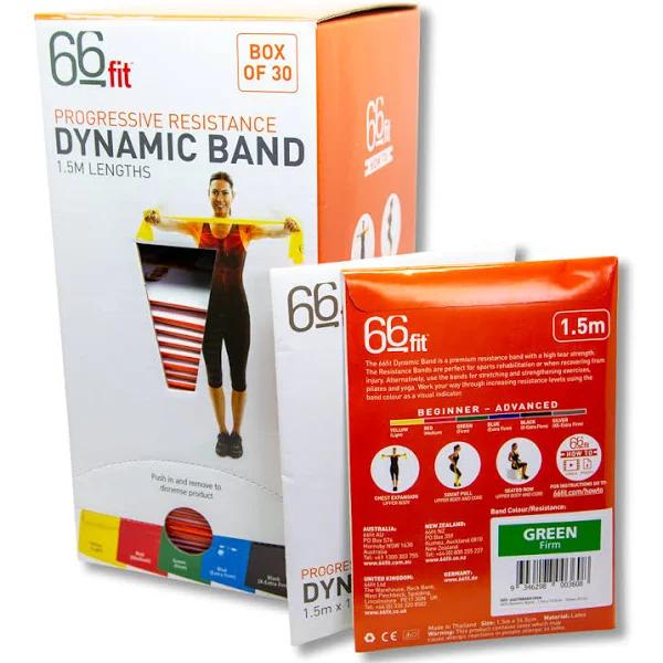 66fit Dynamic Resistance/Exercise Band 1.5m - Box of 30 XX-Firm - Black