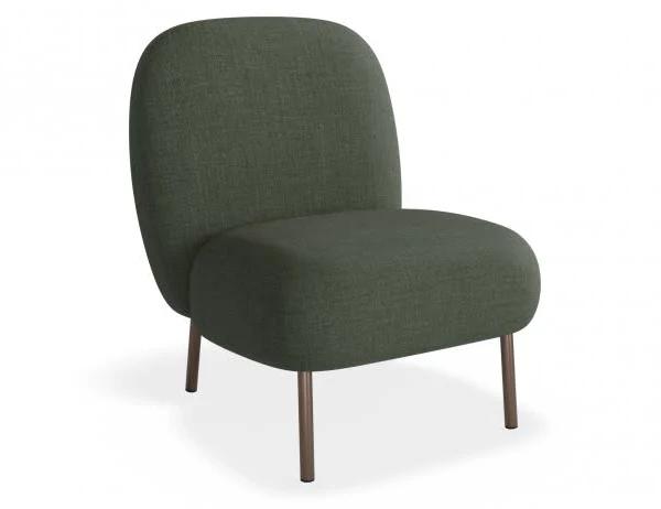 Moulon Chaise Lounge Chair - Kelp Green - Brushed Matt Gold Legs