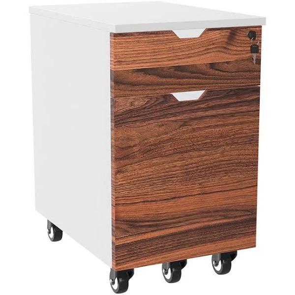 Desky Wooden Filling Cabinet White / Hardwood Walnut