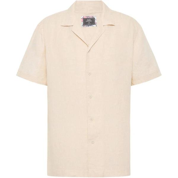 MJ Bale Marini Camp Short Sleeve Collar Shirt in Solar Beige 3XL