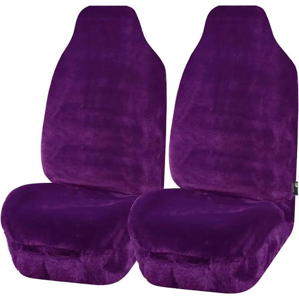 Universal Finesse Faux Fur Seat Covers - Universal Size - Purple