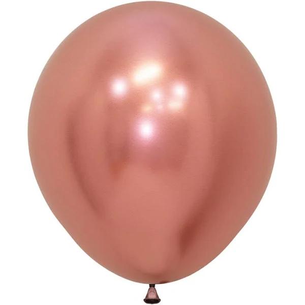 Sempertex 45cm Metallic Reflex Rose Gold Latex Balloons 968, 6pk