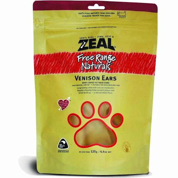 Zeal Free Range Naturals Venison Ears Dog Treats 125g