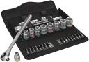 Wera 05004050001 8100 SB 10 Zyklop Imperial Metal Ratchet Set With Push-Through Square, 29 Piece, 3/8" Drive