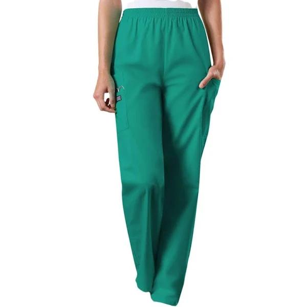 Cherokee Workwear 4200 Scrubs Pants Womens Natural Rise Tapered Pull-On Cargo Surgical Green