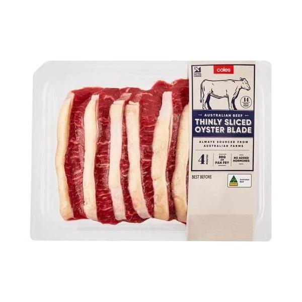 Coles No Added Hormone Beef Oyster Blade Thin Sliced Steak 400g