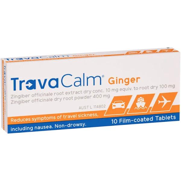 Travacalm 10 Tablets Natural Ginger