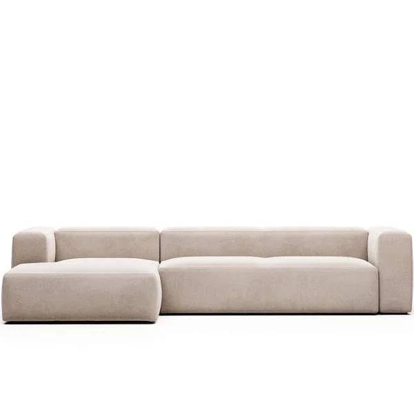 Blok 4 Seater Chaise Sofa in Beige