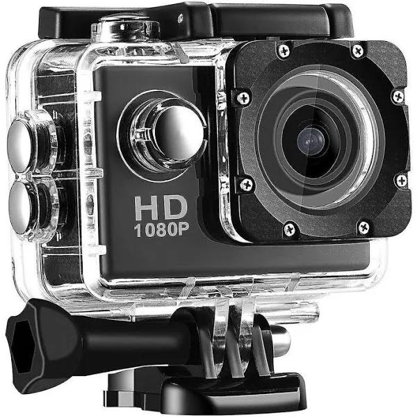 El Contente Sport Action Camera HD 1080P Underwater DVR Cam DV Video Camcorder Black