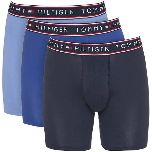 Tommy Hilfiger Men's Cotton Stretch Boxer Briefs 3-Pack - Persian Blue