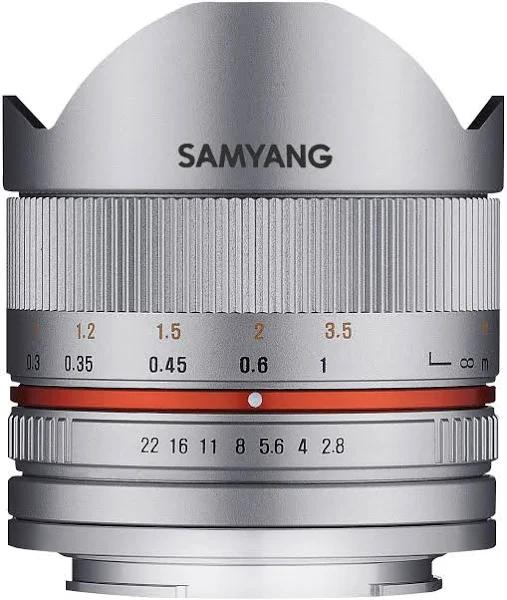 Samyang 8mm F2.8 Fisheye UMC II APS-C Fuji x - Silver