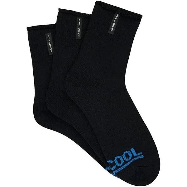 Bonds Mens Cool Temp Quarter Crew 3 Pack - Black