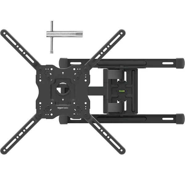 Amazon Basics Full Motion TV Wall Mount with Horizontal Post Installation Leveling for 32-Inch to 86-Inch TVS