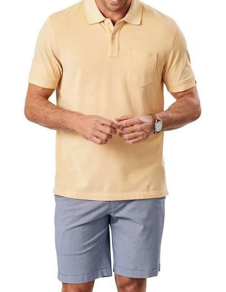 GAZMAN Oxford Pocket Polo in Amber Yellow XL