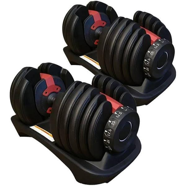 48kg Adjustable Dumbbell Set Home Gym Exercise Equipment Weight 2x 24kg