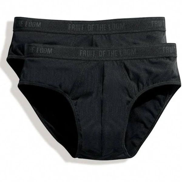 Fruit of The Loom Mens Classic Sport Briefs (Pack of 2) Black S