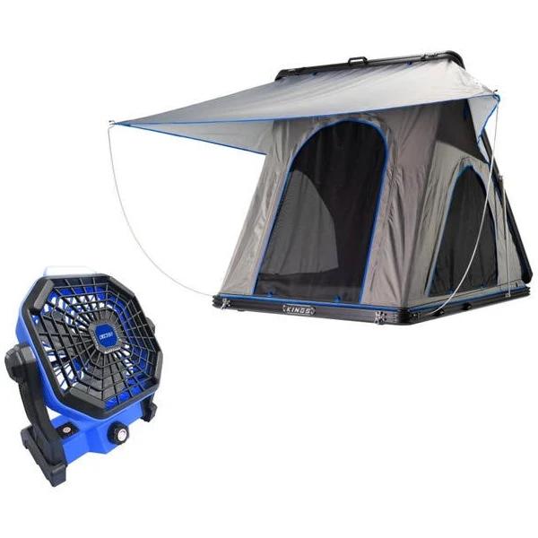 Kings Grand Tourer Lite Roof Top Tent + 2in1 Lithium Rechargeable LED Light/Fan