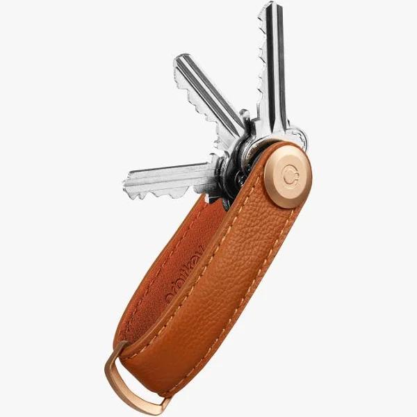 Orbitkey Key Organiser - Pebbled Leather - Amber