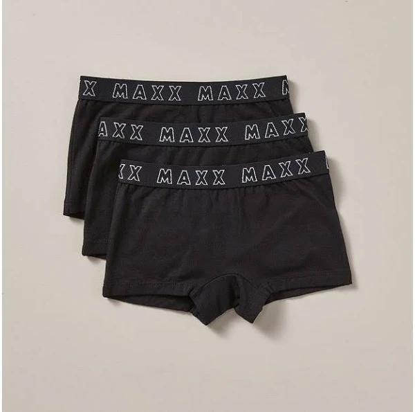 Girls 3 Pack Shortie - Maxx | Black | Size 8-10