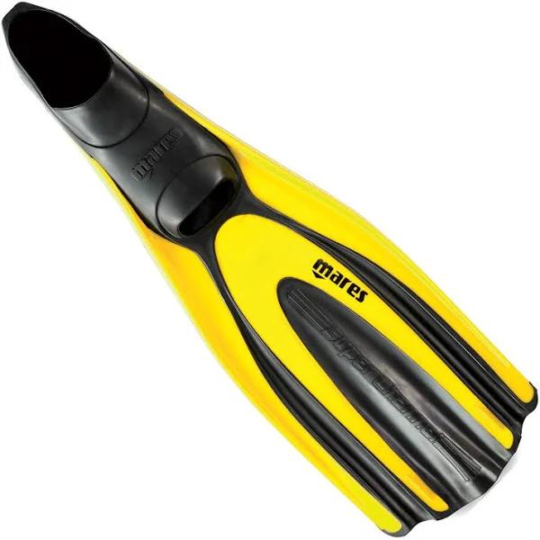 Mares Superchannel Full Foot Scuba Fins, 9.5/10.5, Yellow