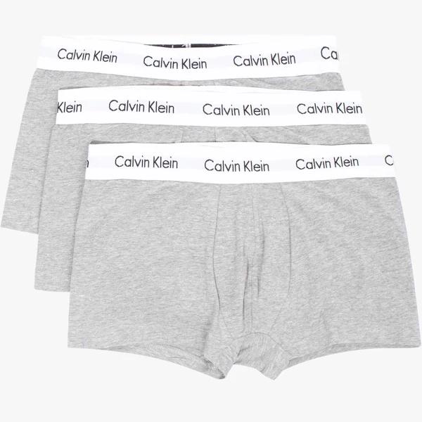 Calvin Klein 3 Pack Low Rise Boxer Trunks - Heather Grey