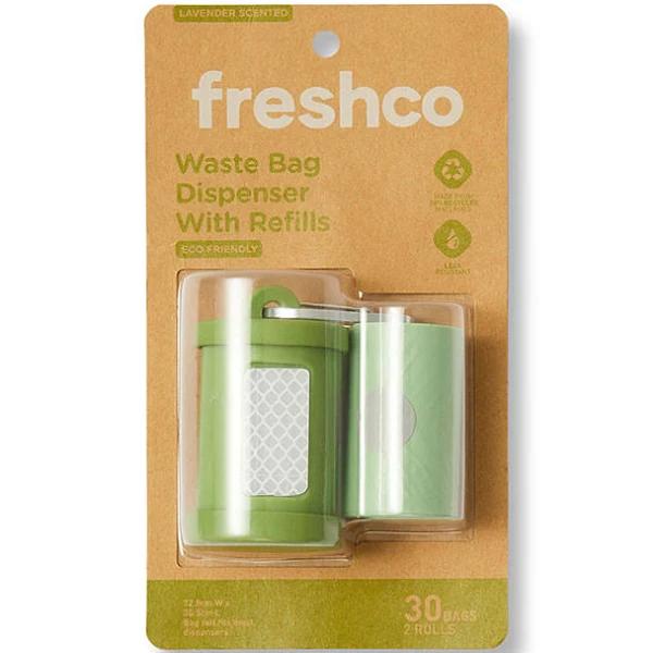 Freshco Dog Waste Bag Dispenser With Eco Waste Bags Lavender 30 Pack