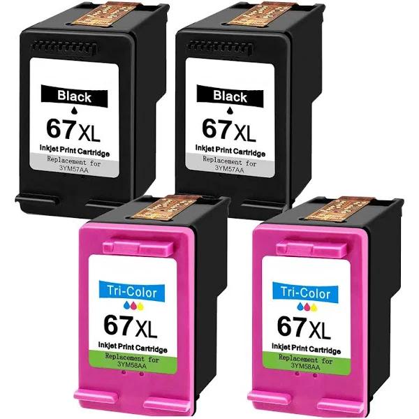 Compatible HP Deskjet 2723e Ink Cartridges Combo High Yield - 4 Pack [2BK,2CL]