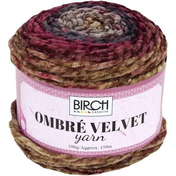 Birch Yarn Ombre Velvet 100% Polyester-08 Coffee Rose 200g