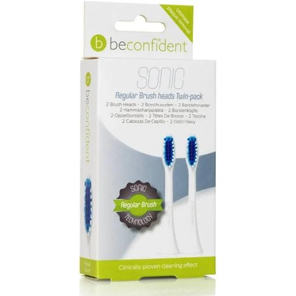 Sonic Toothbrush Heads 2-Pack Regular White | Beconfident