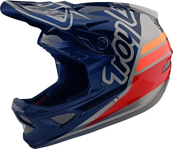 Troy Lee Designs D3 Fiberlite Silhouette Helmet S Navy/Silver Helmets