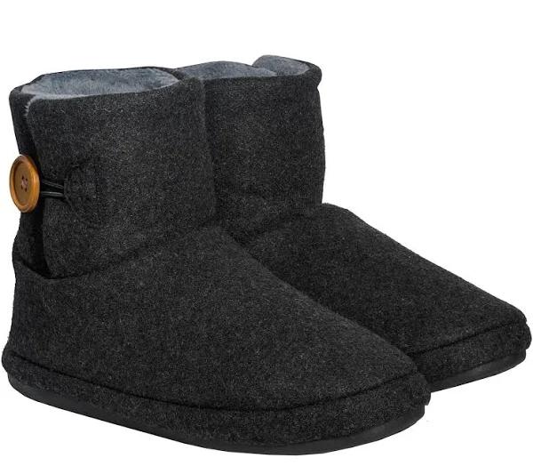 Archline Orthotic UGG Boots Slippers Snugg Arch Support Warm Mini Button - Charcoal