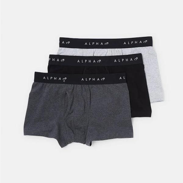 Kmart 3 Pack Fly Front Plain Trunks - Greys Size: 2XL