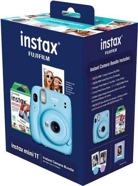 FUJIFILM INSTAX MINI 11 Instant Film Holiday Camera Bundle (Sky Blue)