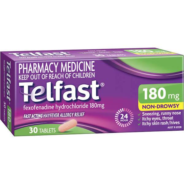 Telfast 180mg 30 Tablets